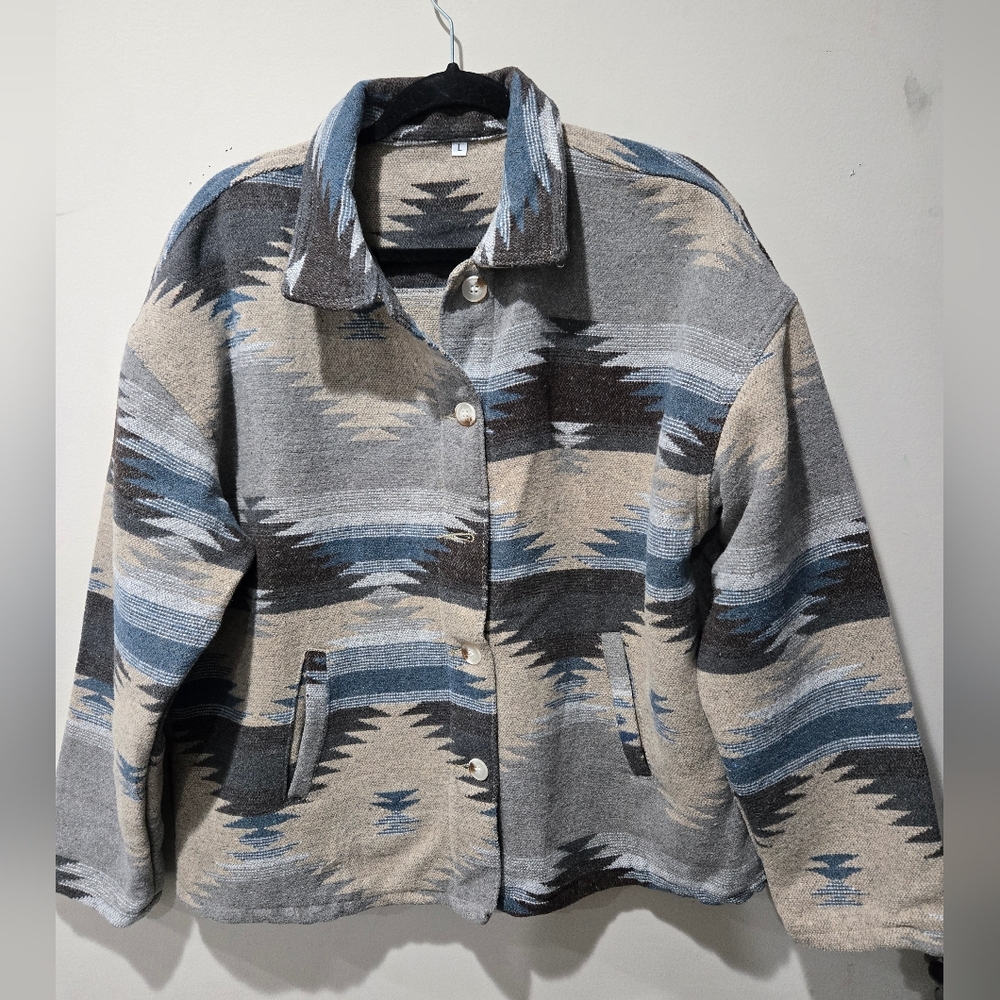 Button up print Jacket